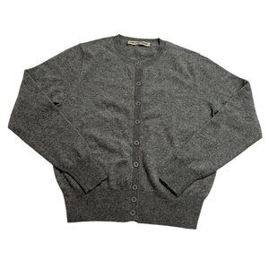 Classic Grey Button-Front Women's Cardigan Sweater